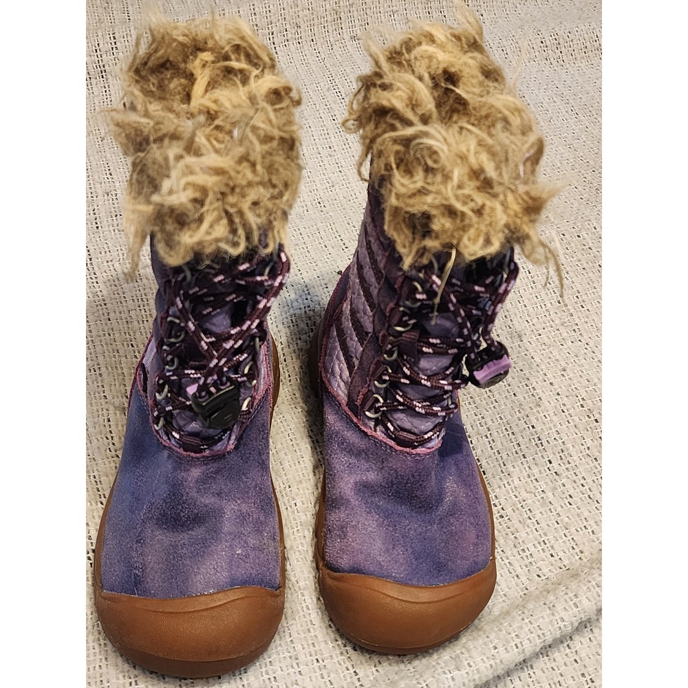KEEN Kids Purple Suede Faux Fur‎ Winter Snow Boots Size US 12 1011817
